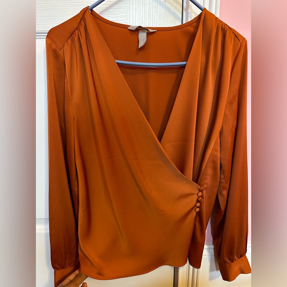Orange silk top
